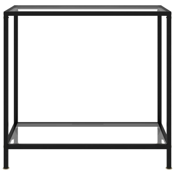 konsolbord 80x35x75 cm hærdet glas transparent