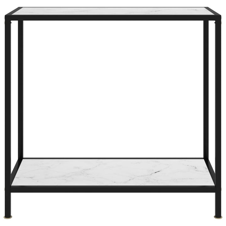 konsolbord 80x35x75 cm hærdet glas hvid
