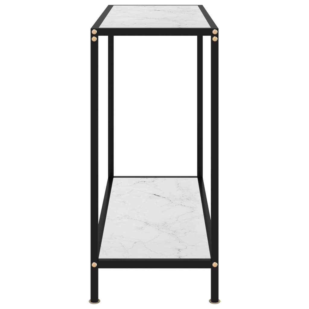 konsolbord 80x35x75 cm hærdet glas hvid