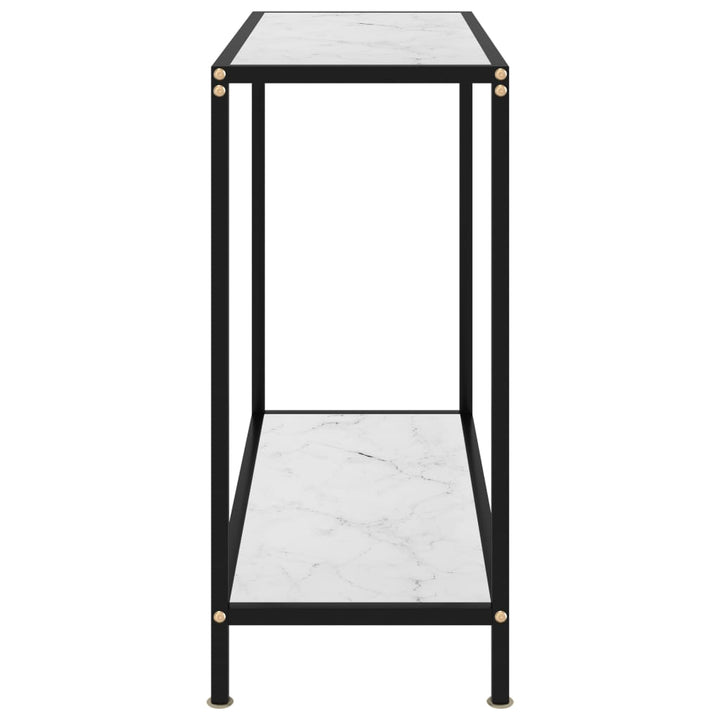 konsolbord 80x35x75 cm hærdet glas hvid