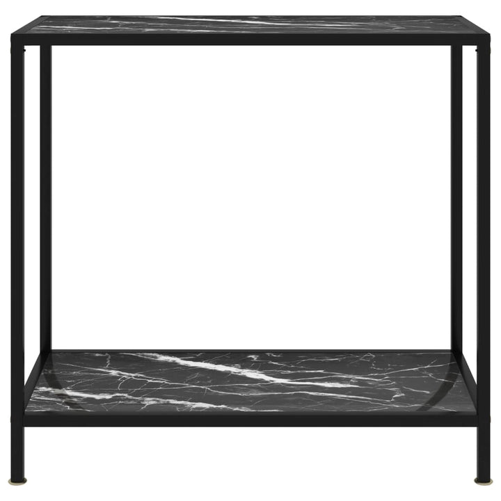 konsolbord 80x35x75 cm hærdet glas sort