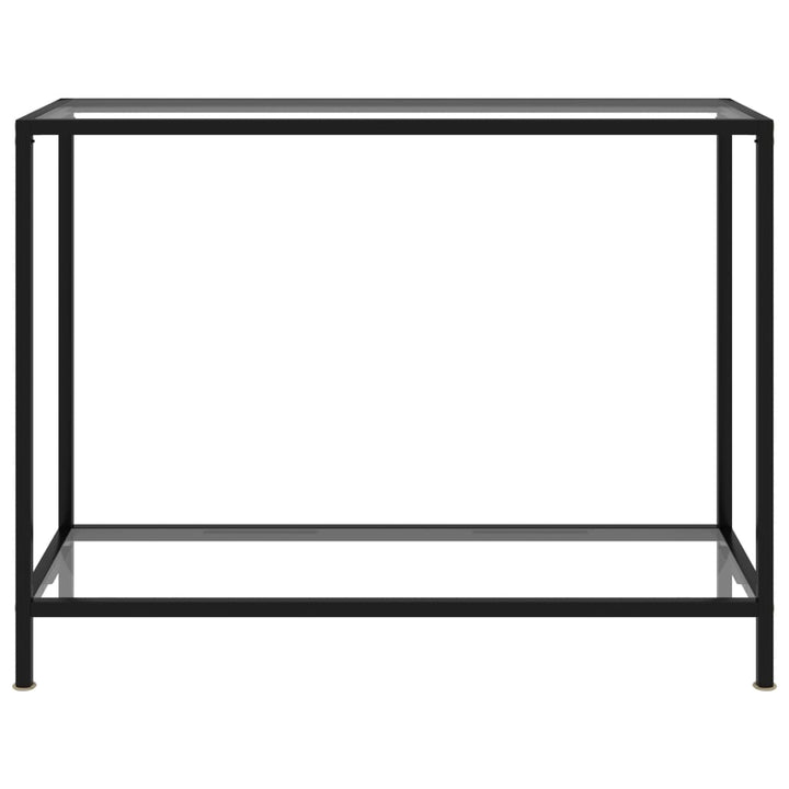 konsolbord 100x35x75 cm hærdet glas transparent