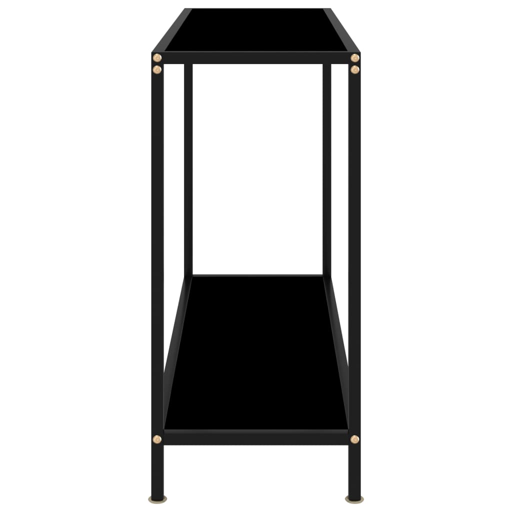 konsolbord 100x35x75 cm hærdet glas sort