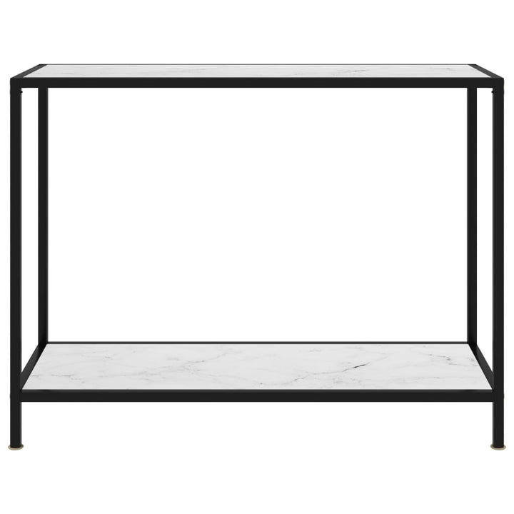 konsolbord 100x35x75 cm hærdet glas hvid
