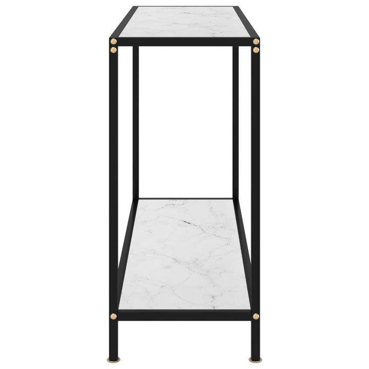 konsolbord 100x35x75 cm hærdet glas hvid