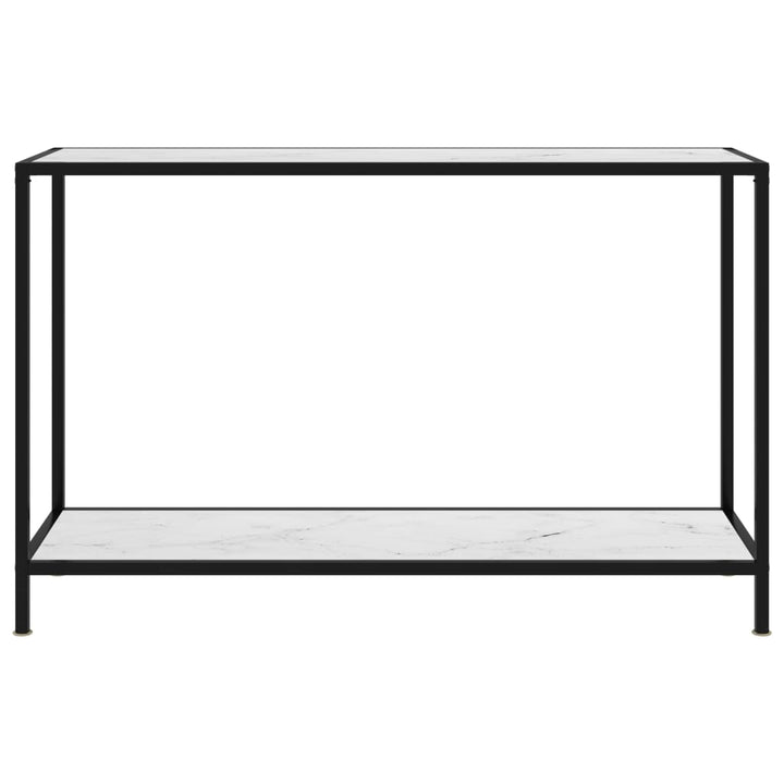 konsolbord 120x35x75 cm hærdet glas hvid