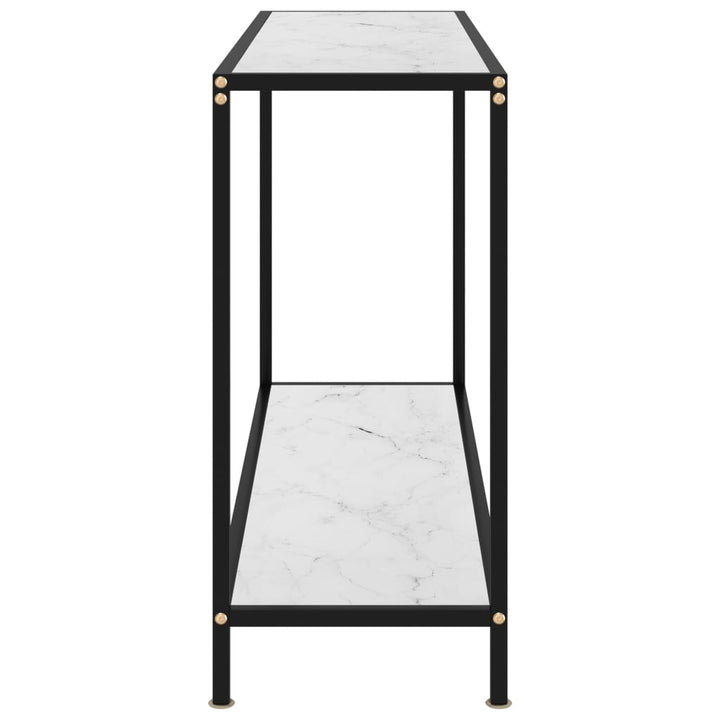konsolbord 120x35x75 cm hærdet glas hvid