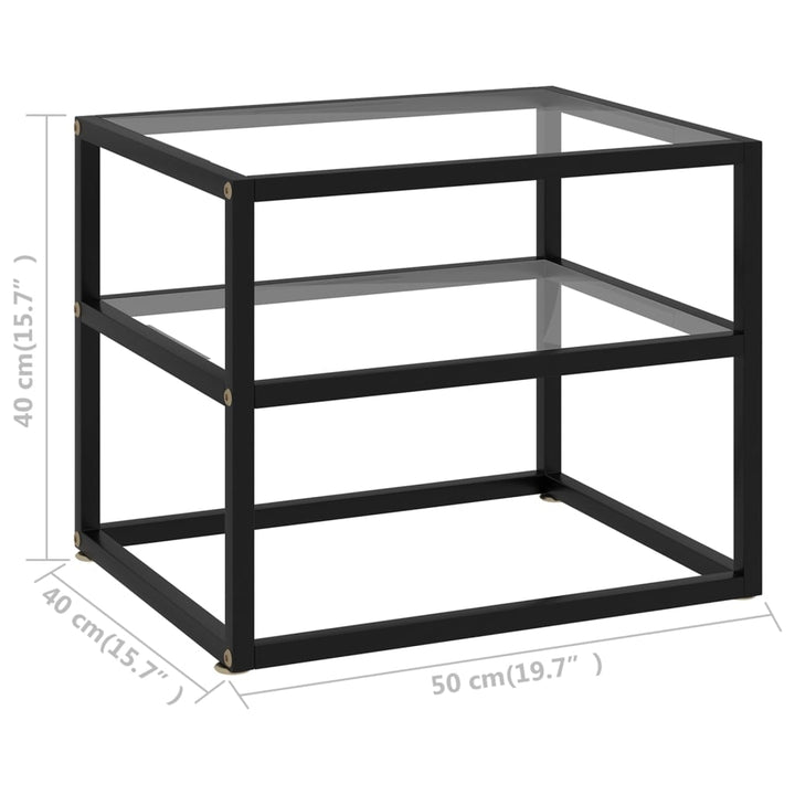 konsolbord 50x40x40 cm hærdet glas transparent