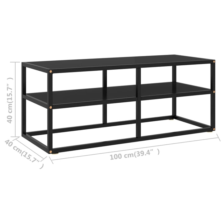 tv-bord 100x40x40 cm glas sort