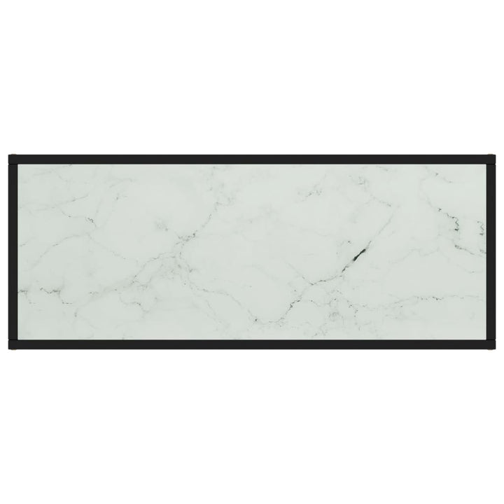 tv-bord 100x40x40 cm hvidt marmorglas sort