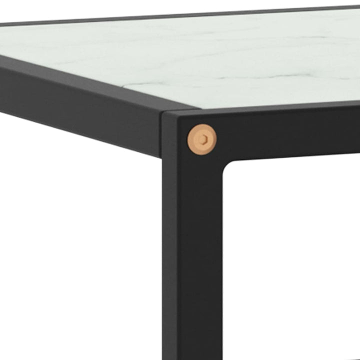 tv-bord 100x40x40 cm hvidt marmorglas sort
