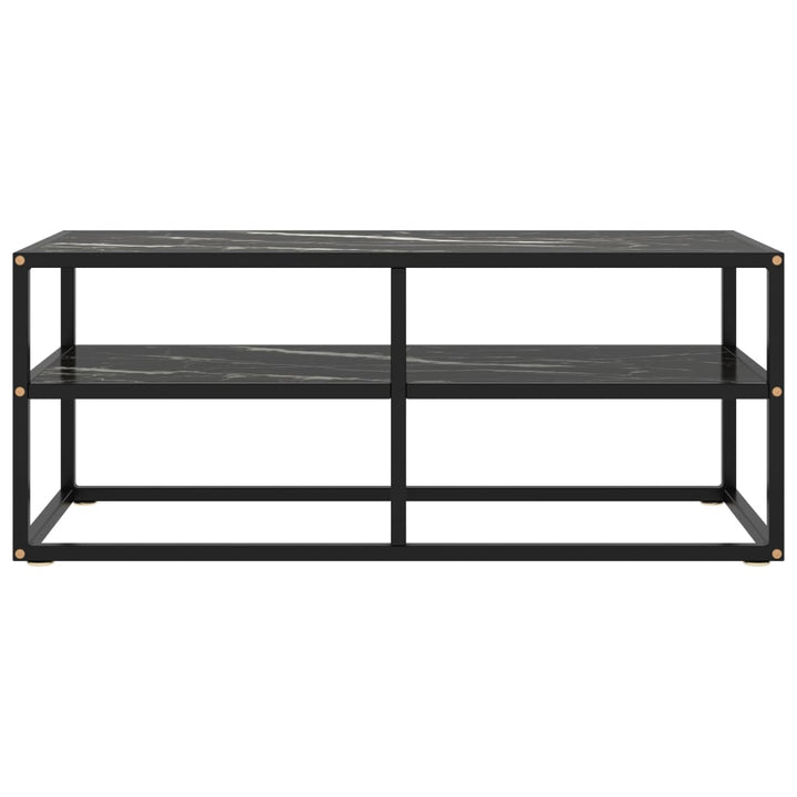 tv-bord 100x40x40 cm marmorglas sort