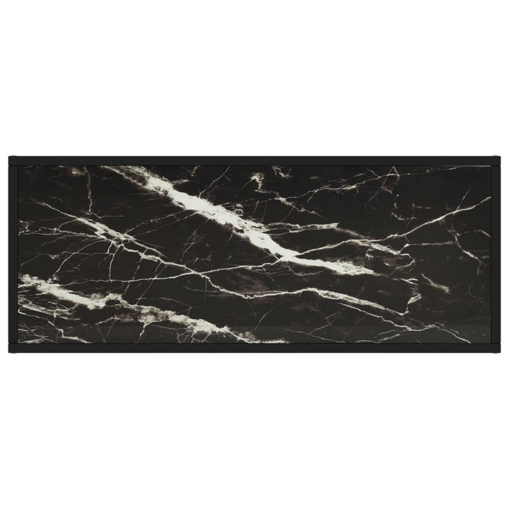 tv-bord 100x40x40 cm marmorglas sort