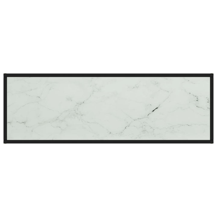 tv-bord 120x40x40 cm hvidt marmorglas sort