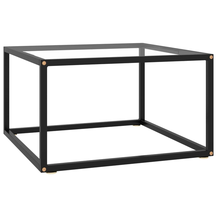 sofabord 60x60x35 cm hærdet glas sort