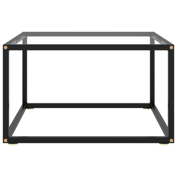 sofabord 60x60x35 cm hærdet glas sort