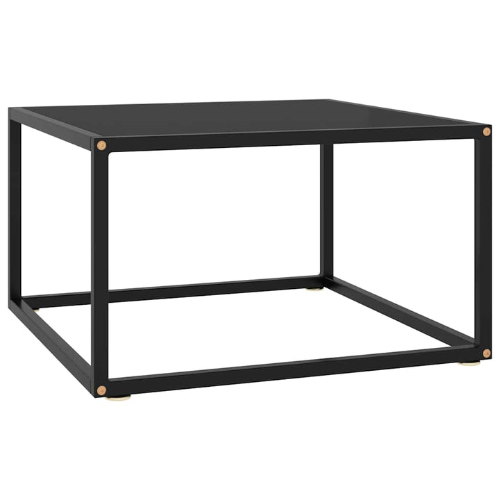 sofabord 60x60x35 cm glas sort