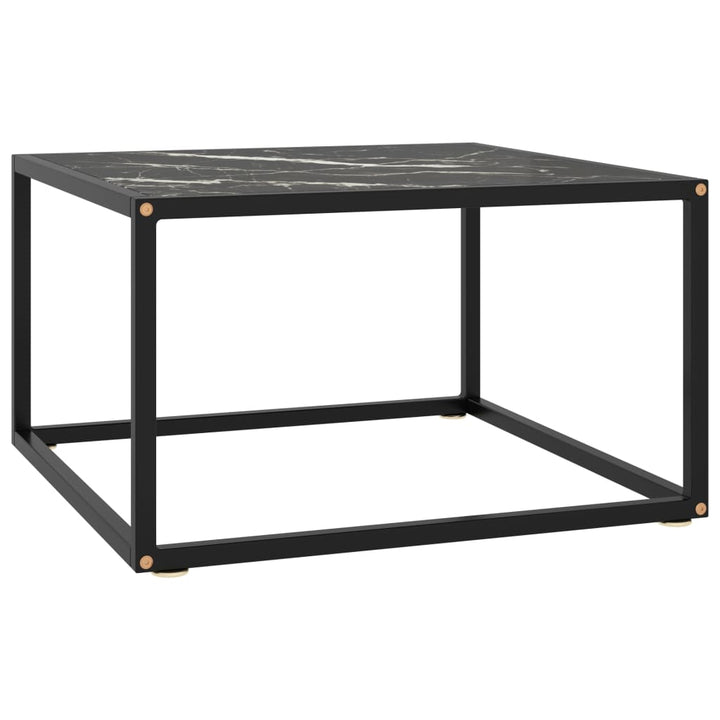 sofabord 60x60x35 cm marmorglas sort