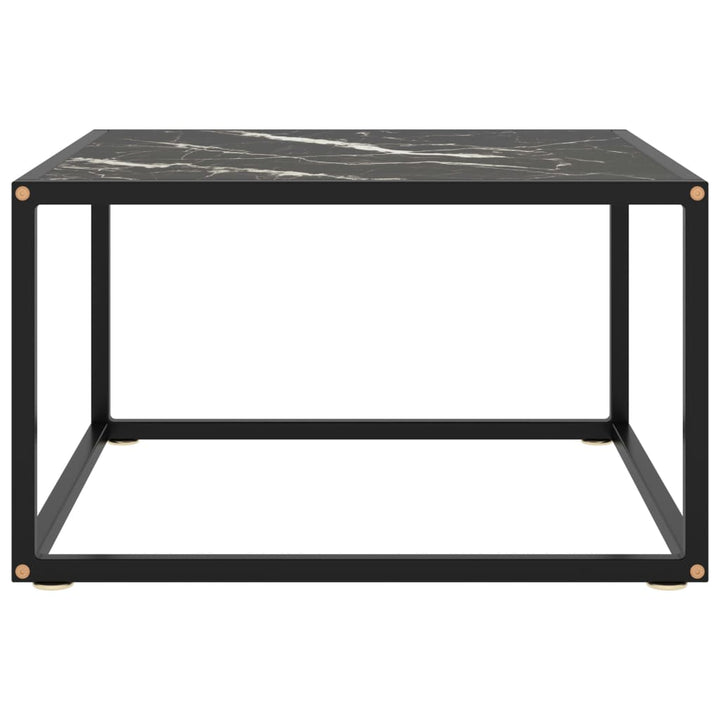 sofabord 60x60x35 cm marmorglas sort