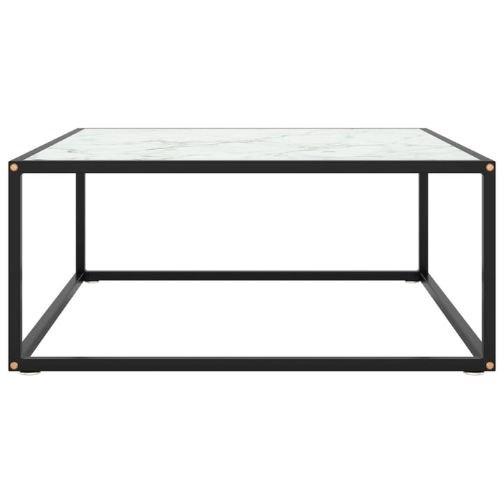 tebord 80x80x35 cm marmorglas hvid
