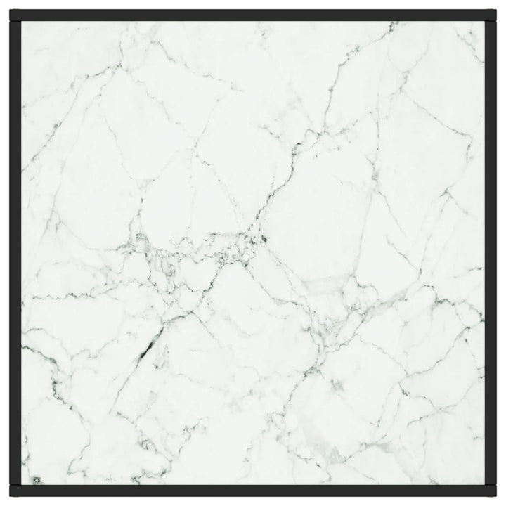 tebord 80x80x35 cm marmorglas hvid