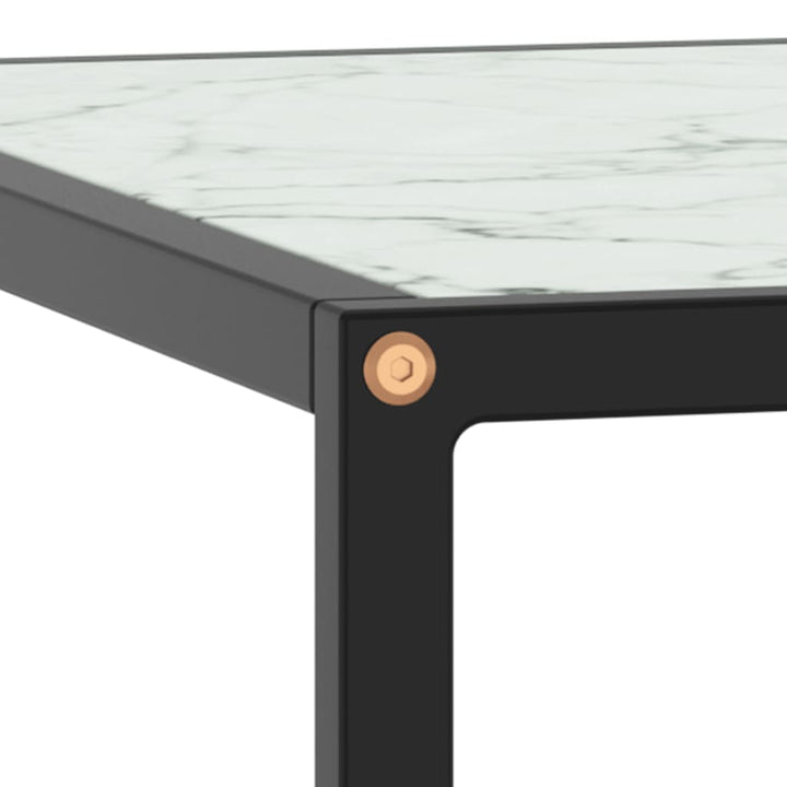tebord 80x80x35 cm marmorglas hvid