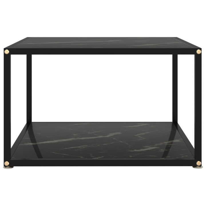 sofabord 60x60x35 cm hærdet glas sort