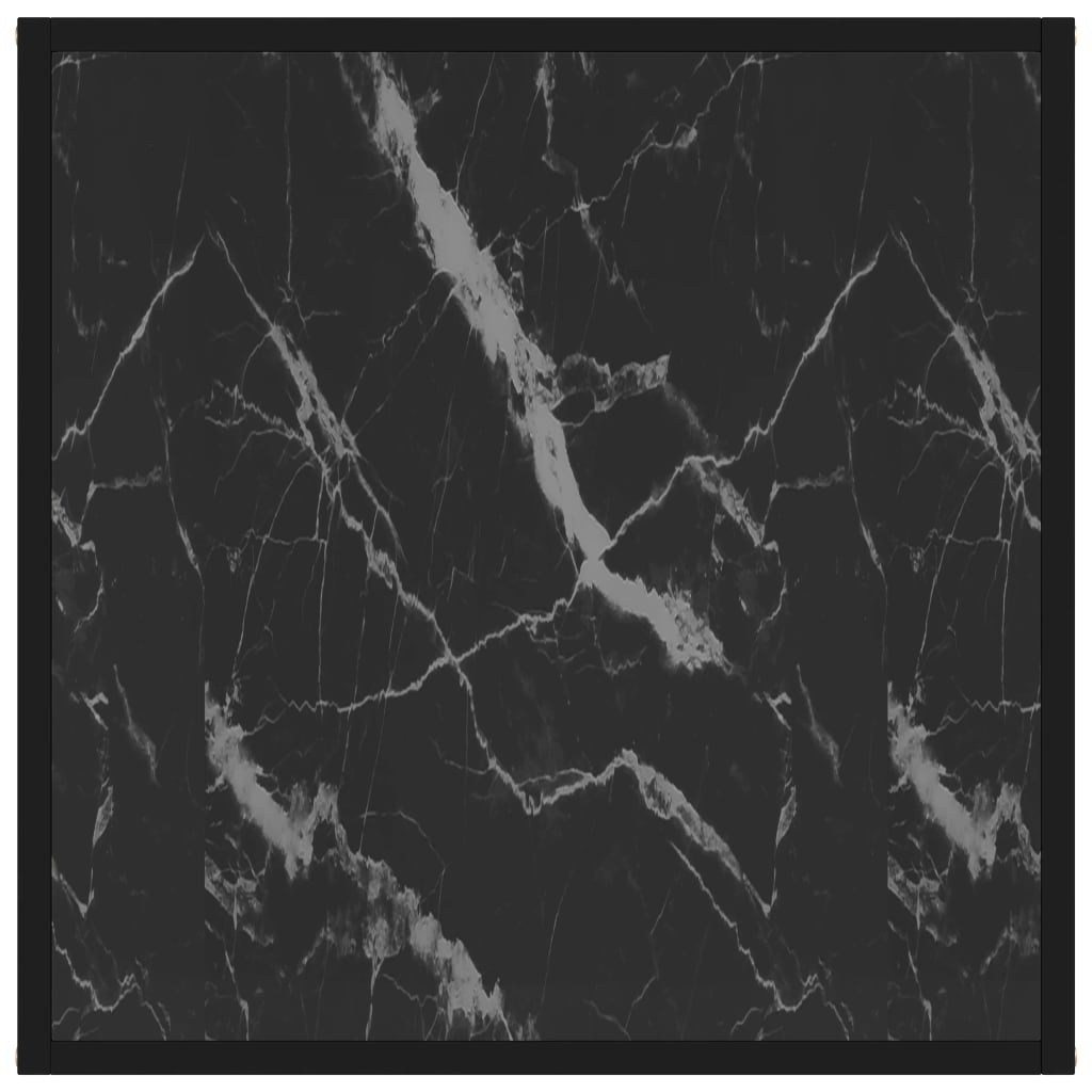 sofabord 60x60x35 cm hærdet glas sort