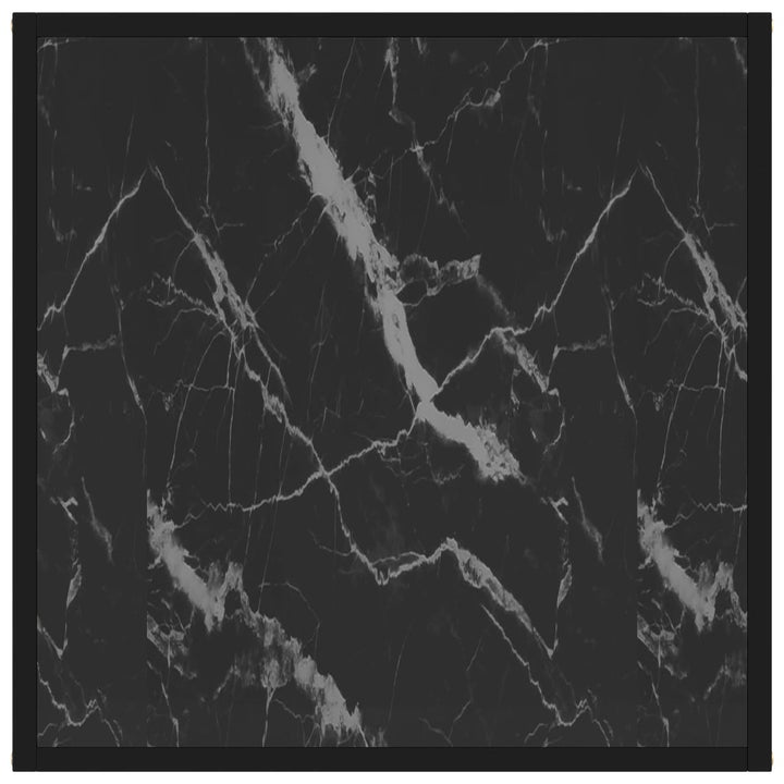 sofabord 60x60x35 cm hærdet glas sort