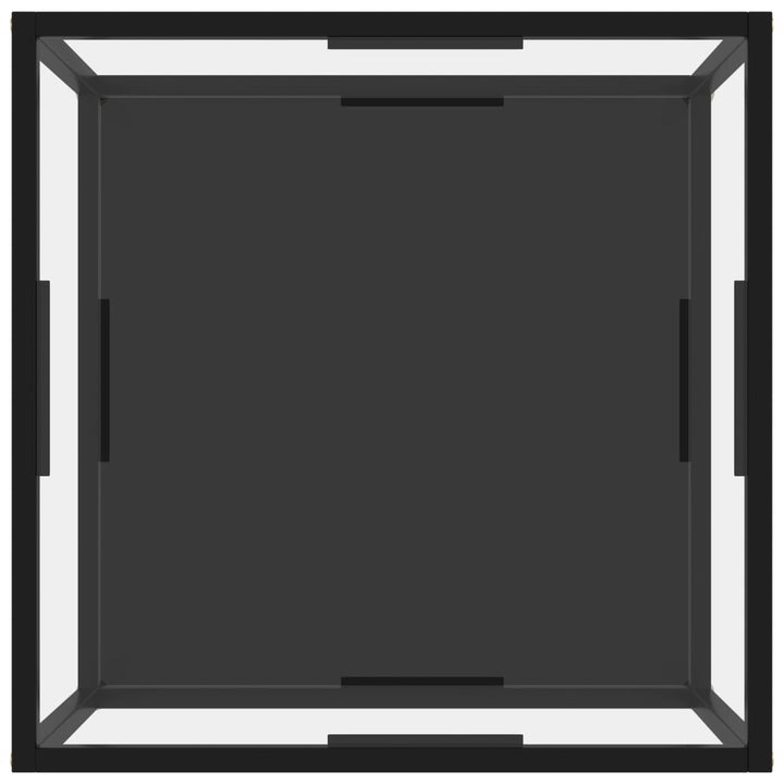sofabord 60x60x35 cm hærdet glas transparent og sort