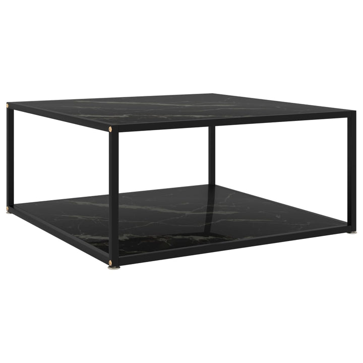 sofabord 80x80x35 cm hærdet glas sort