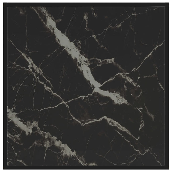 sofabord 80x80x35 cm hærdet glas sort