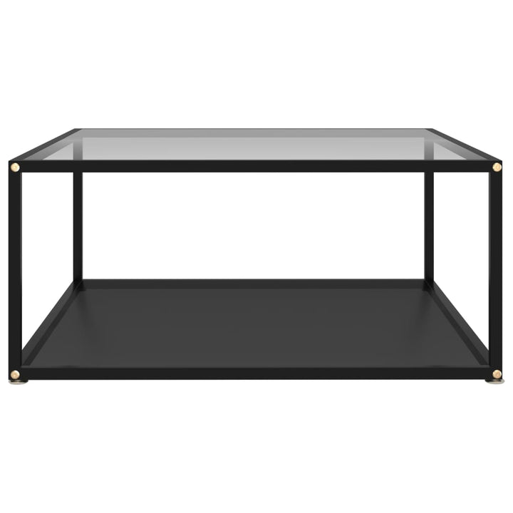322896 vidaXL Coffee Table Transparent and Black 80x80x35 cm Tempered Glass