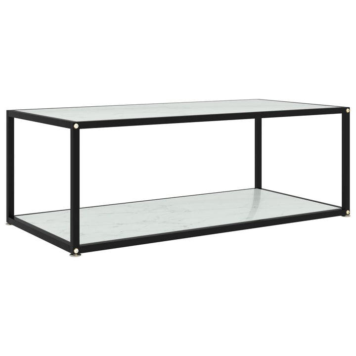 sofabord 100x50x35 cm hærdet glas hvid