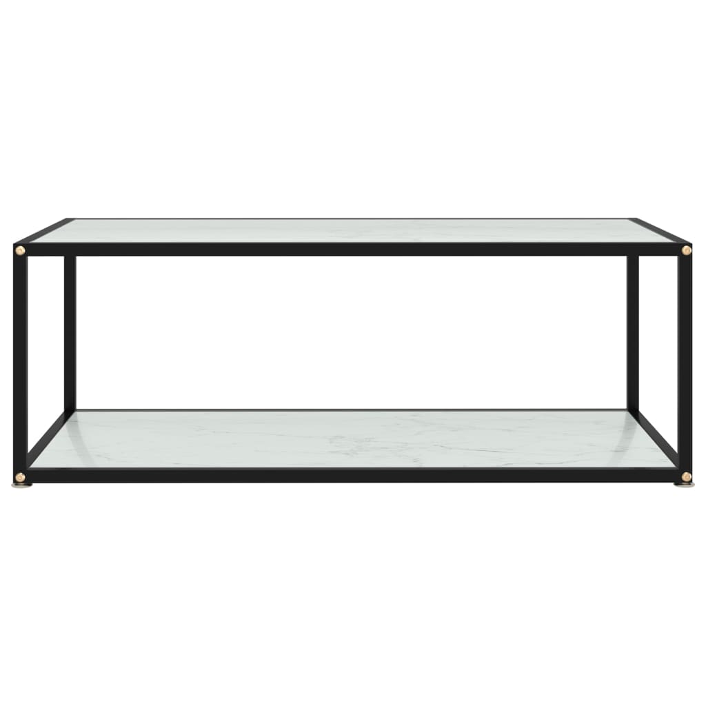 sofabord 100x50x35 cm hærdet glas hvid