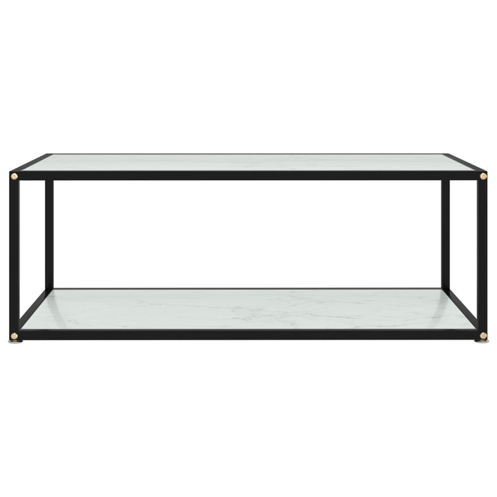 sofabord 100x50x35 cm hærdet glas hvid