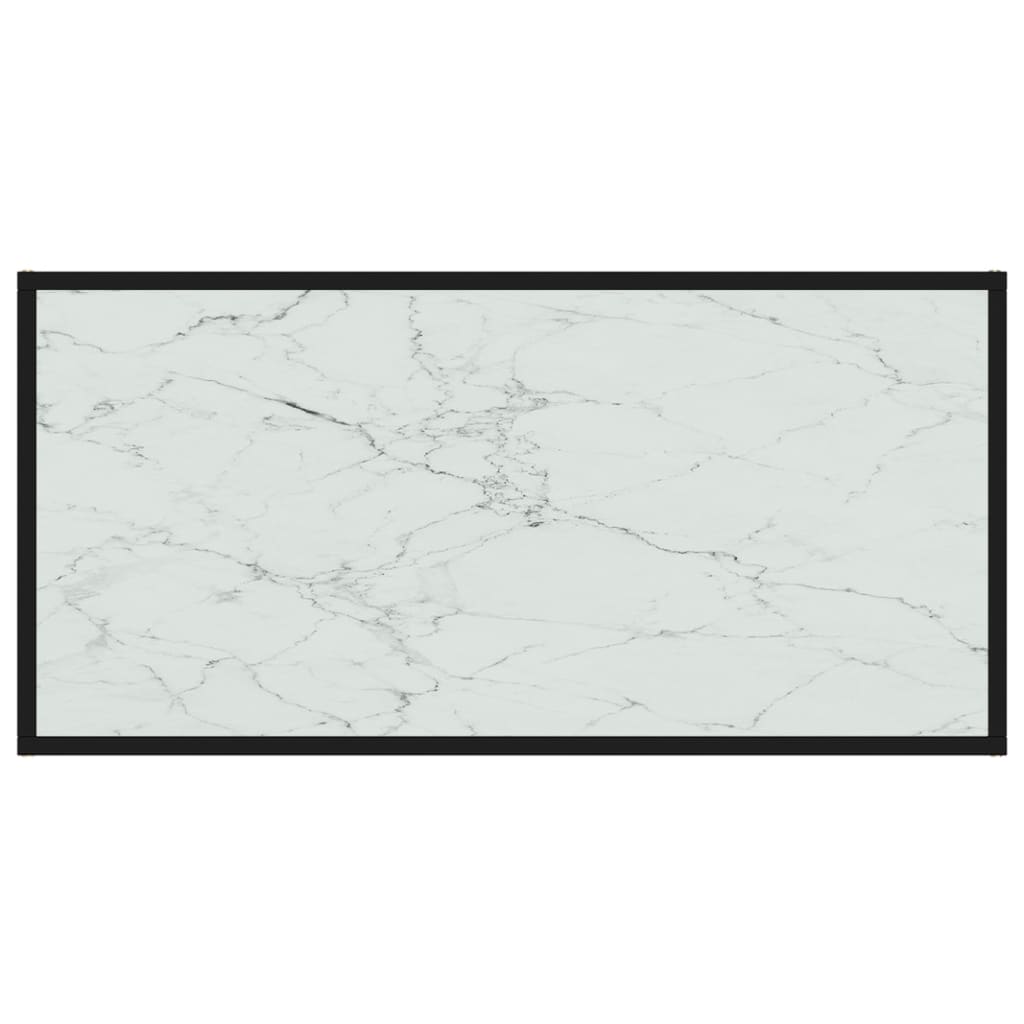 sofabord 100x50x35 cm hærdet glas hvid
