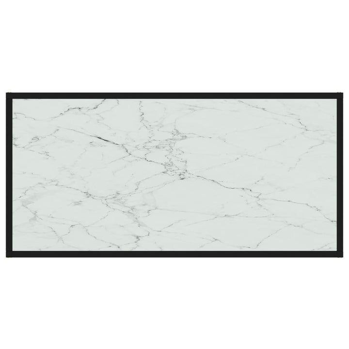 sofabord 100x50x35 cm hærdet glas hvid