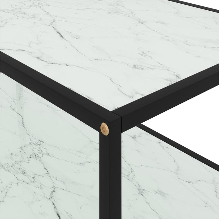 sofabord 100x50x35 cm hærdet glas hvid