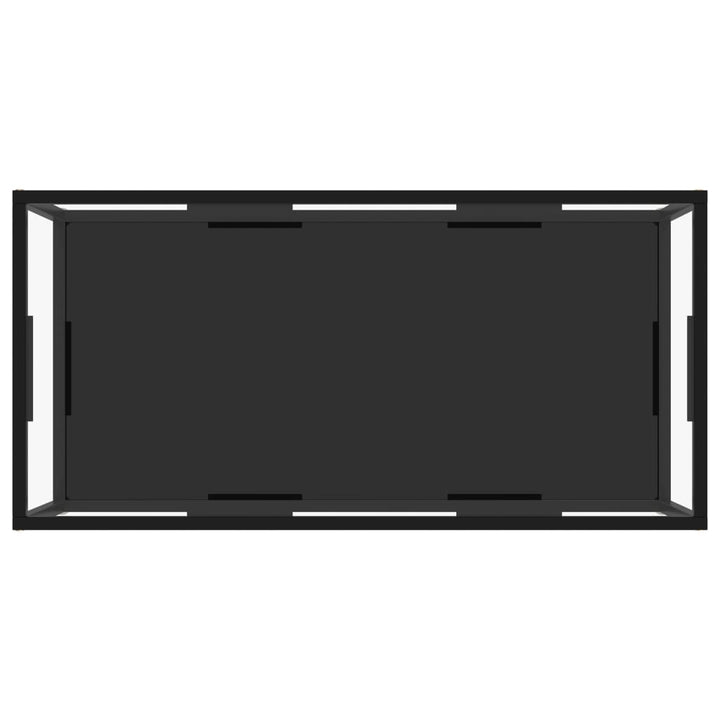 konsolbord 100x36x90 cm hærdet glas transparent og sort
