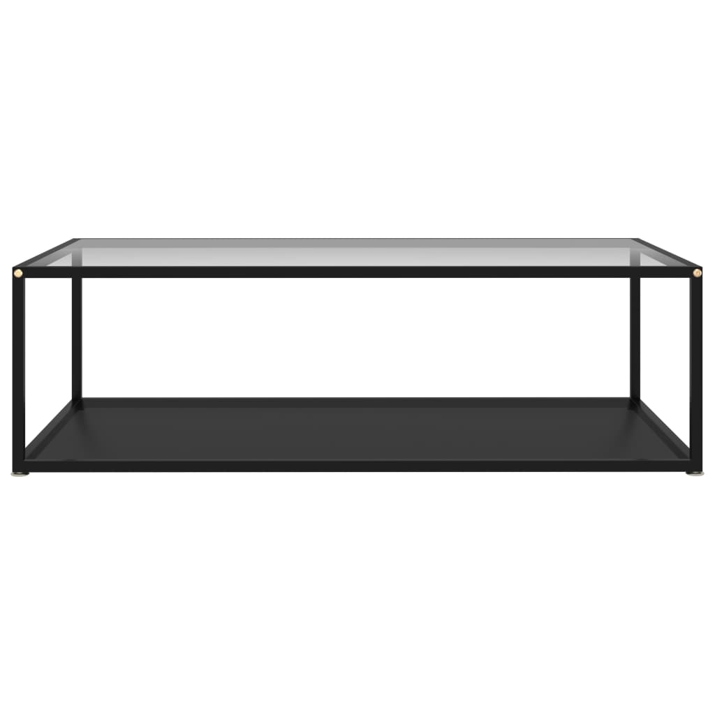 konsolbord 120x60x35 cm hærdet glas transparent og sort