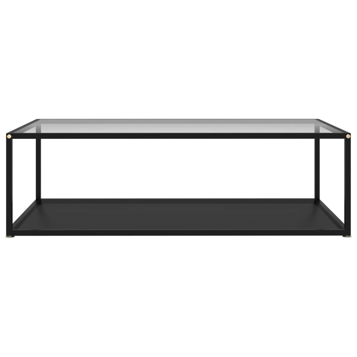 konsolbord 120x60x35 cm hærdet glas transparent og sort
