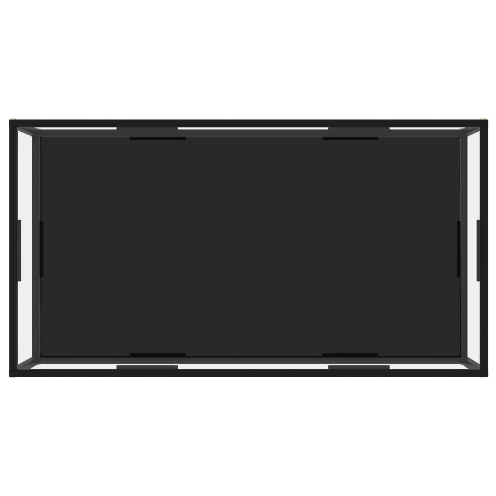 konsolbord 120x60x35 cm hærdet glas transparent og sort