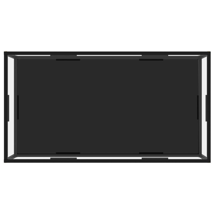 konsolbord 120x60x35 cm hærdet glas transparent og sort