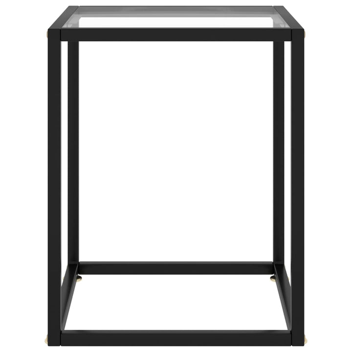 sofabord 40x40x50 cm hærdet glas sort