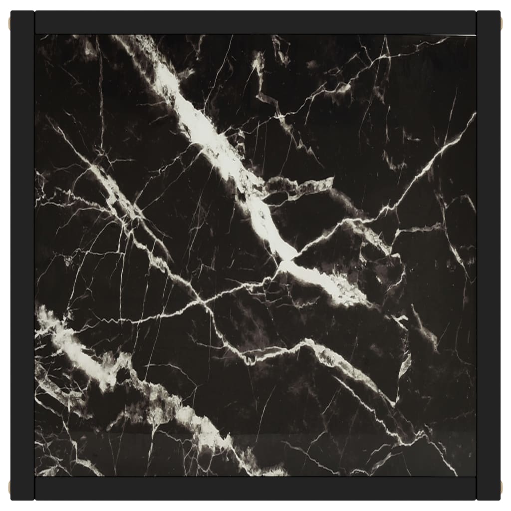sofabord 40x40x50 cm marmorglas sort