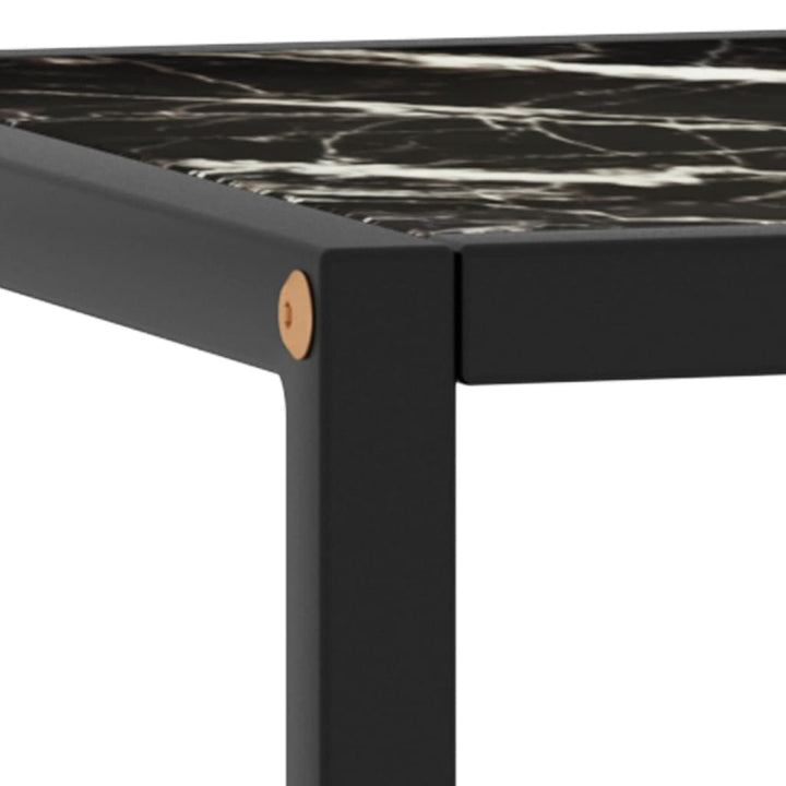 sofabord 40x40x50 cm marmorglas sort