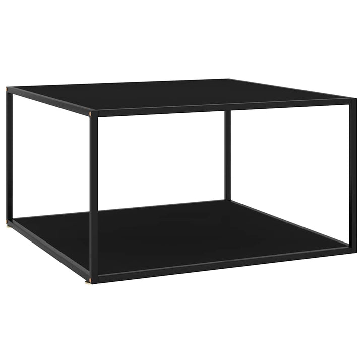 sofabord 90x90x50 cm glas sort