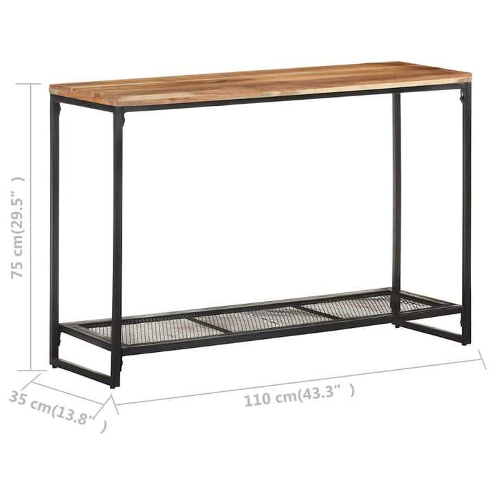 konsolbord 110x35x75 cm massivt akacietræ