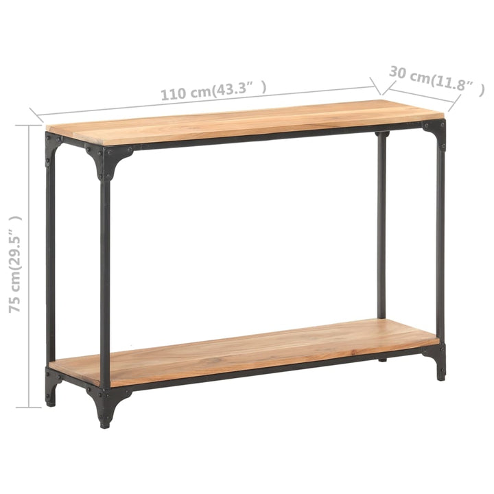 konsolbord 110x30x75 cm massivt akacietræ